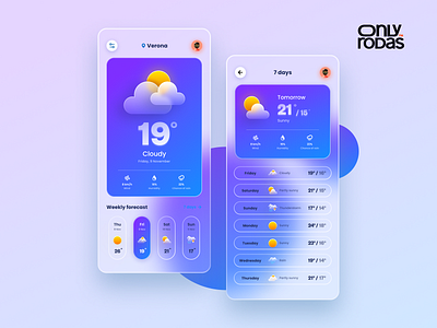 Weather App / Light Version app app design application design graphic design interface interface design mobile design ui ux design visual design weather weather app