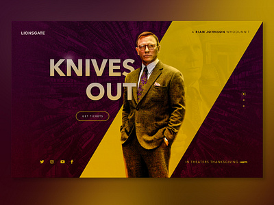 KNIVES OUT web concept concept design designer graphic knives out landing page ui ux web website