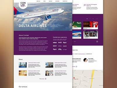 Landin page concept agency flat landing plane responsive