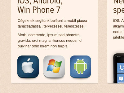 Mobile OS icons android apple beige ios mobile website windows