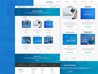 Resource Center blue corporate covers resources web design