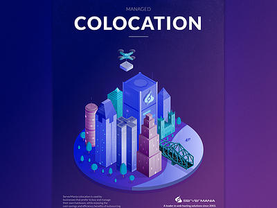 Colocation isometric illustration