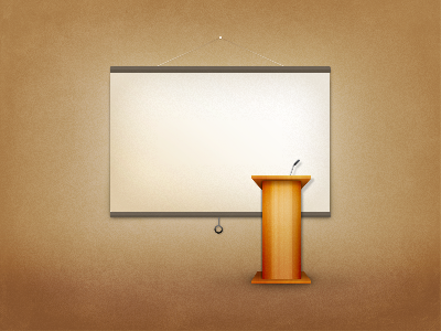 Freebie - Podium with projector screen PSD