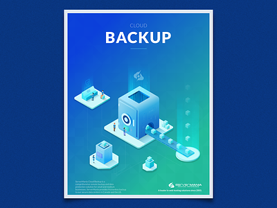Cloud Backup backup cloud cloud computing data illustration isometric safe server