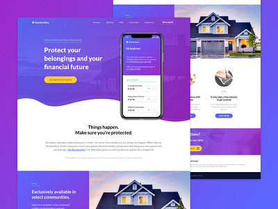 Renters insurance website concept