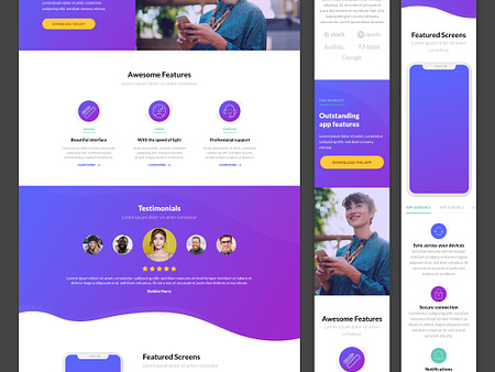 Wavy mobile app landing page by Zsolt Jakab on Dribbble