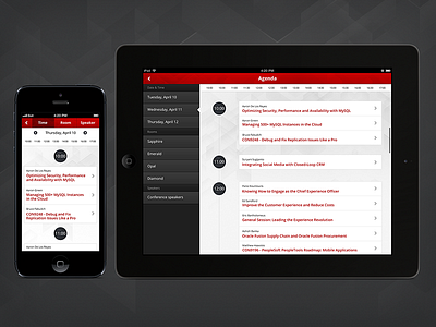 Conference app agenda - mobile & tablet versions agenda app conference ipad iphone