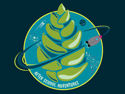 Imagination - Pinecone in Space adventure design illustration kids design outerspace space spaceship sticker design stickermule