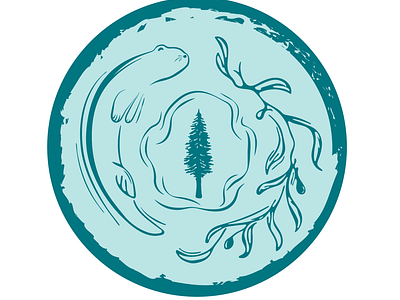Otter Kelp Sticker adventure camp design illustration illustrator sticker design