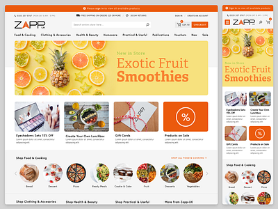 Zapp home adobe xd ecommerce ecommerce design magento 2 magento theme online shop online store web design webdesign