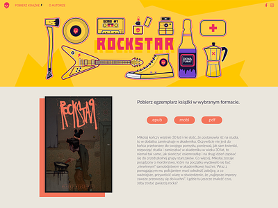 Website for my book "Rockstar" design illustration typography ui vector website
