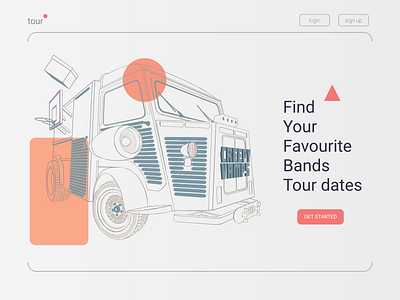 Tour dates of your favourite bands app art design illustration minimal typography ui ux vector website