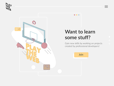 Play the Web app design illustration illustrator minimal typography ui vector web website