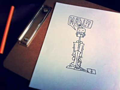 Drawing - Mailman Small cartoon drawing mail mailman