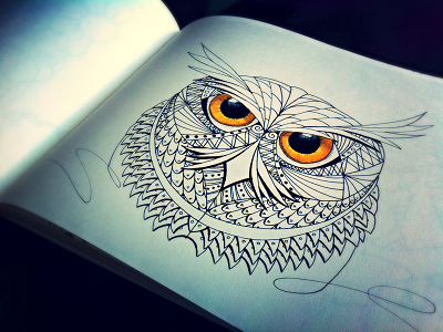 Drawing - Owl small