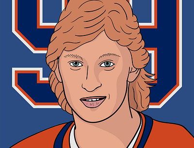 Gretzky Portrait art hockey illustration