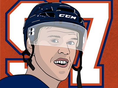 McDavid Portrait art connor mcdavid hockey illustration