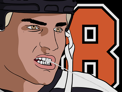 Lindros Portrait art hockey illustration