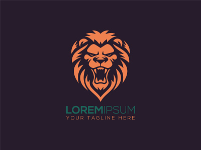 lion branding brave illustration lion head lion king lion logo vector