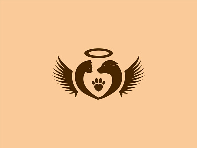 pet angel angel angel logo angels animal animal angel branding design dog cat pet pet angel pet logo vector