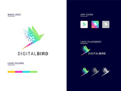 Digital Bird Logo bird head bird logo bird shield logo bird tech logo bird technology birds colibri colorful digital bird logo finance fire bird flybird flying bird logo humming bird powerpoint tech logo technology bird top bird volunteer wings