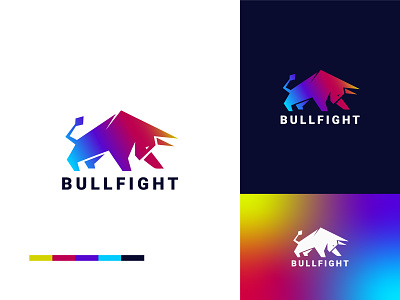 Bull Logo bull fight bully red
