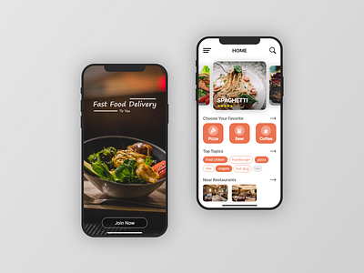 Fast Food Delivery Inspiration App adobexd app colorful design flat food free inspiration iphonex modern ui uiux ux