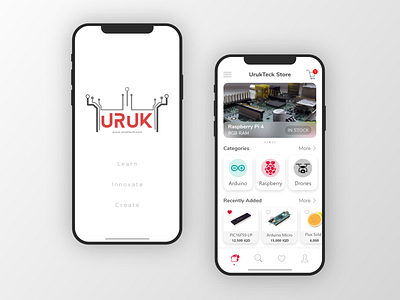 UrukTeck App Redesign adobe xd app app design application blur colorful colors electronics flat free iphone x modern red redesign ui uiux
