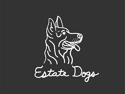 Estate Dogs branding design dog hand drawn hand lettering handmade icon identity illustration logo vector