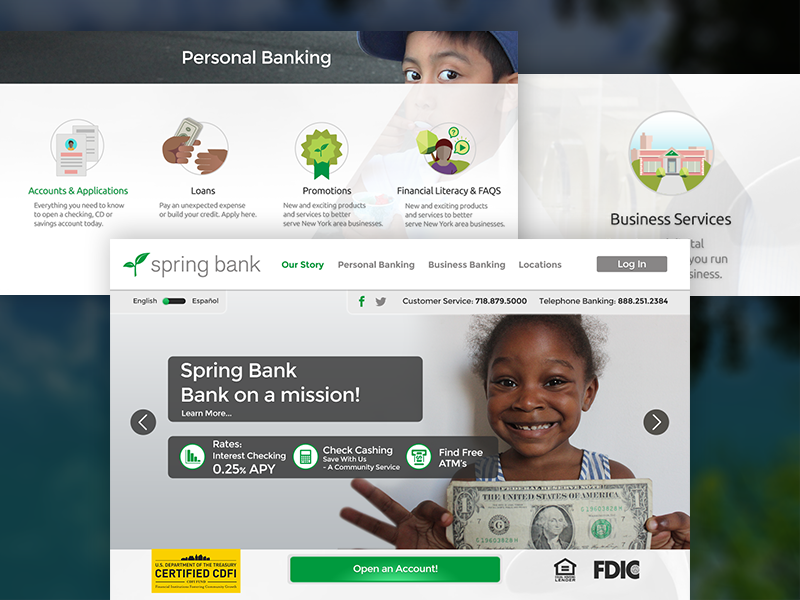 Spring Bank NY website web contemporary infographics design graphic advertising illustration ux ui