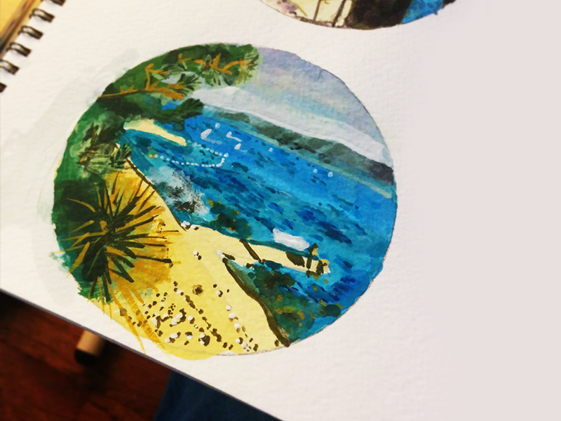 Split Croatia watercolor gouache direction sketch art fine realism illustration ui ux