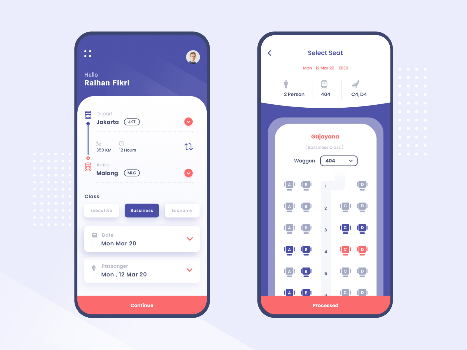 Train ticket booking by raihan fikri on Dribbble