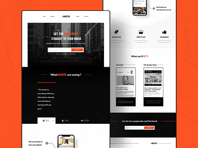 The Hustle Landing Page Redesign Concept