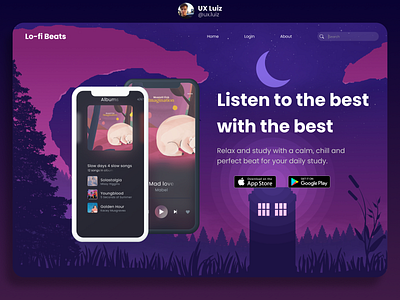 Daily UI 3 - Landing Page app landing landing design landing page landingpage lo fi lofi music music app ui ux