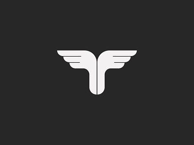 wings logo design black and white