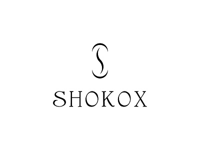 Shokox abstract black brand elegant flat lettering lettermark logodesign minimal type vector