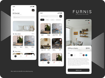 Furnis branding mobile app ui ui design