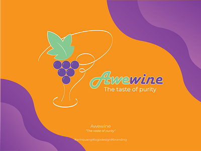 Awewine branding design logo design vector