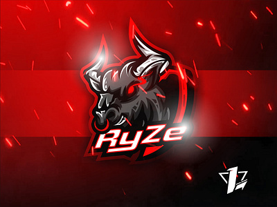 RyZe brand branding design designer esports flat design illustration logo sport mascot simple