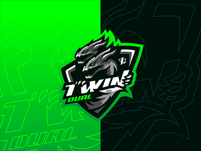 Twin Dual branding design designer esports flat design illustration logo design logo sport mascot simple