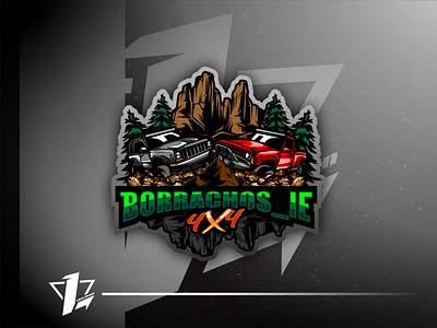 Borrachos_Ie 4x4 brand branding design designer esports flat design illustration logo sport mascot simple