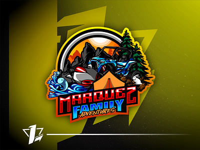 Marquez Family Adventures brand branding design designer esports flat design illustration logo sport mascot simple