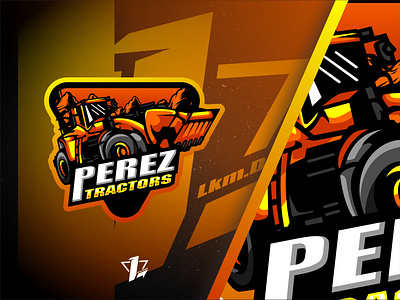 Perez Tractors esport logo logo logo sport mascot mountain orange logo tractor triangle trucker vector