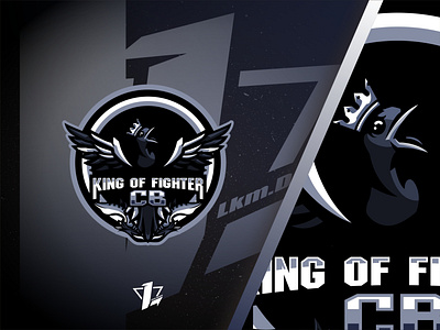 KOF (King Of Fighter) CB animal bird blue bluebird circle club esports fighter fly grey illustration king mascot sport wing