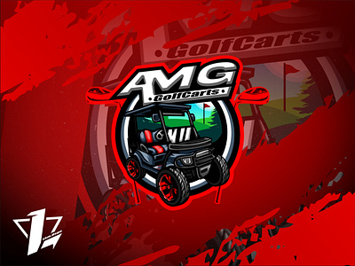 AMG GolfCarts branding design designer flat design illustration logo logo sport mascot ui vector