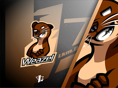 Weazel animal branding brown design designer flat design illustration logo logo sport mamalia mascot streamer vector weasel
