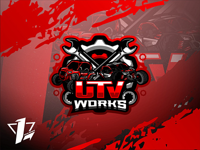 UTV Works branding canam design designer flat design illustration logo logo sport mascot offroad repair rzr turbo utv vector works wrench