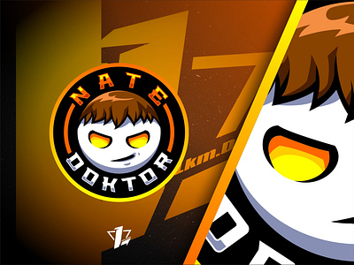 Nate Doktor branding brown circle design designer flat design gaming illustration logo logo sport mascot streamer vector white