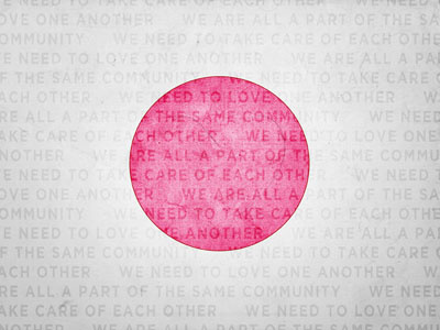 Love for Japan cause color design japan playoff rebound support texture type typography