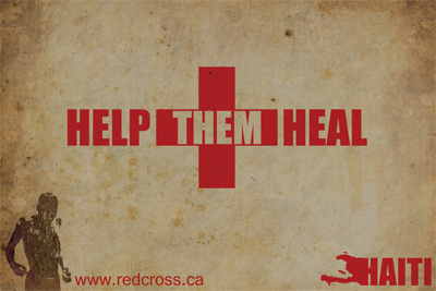 'Help Them Heal' Poster For Haiti color design haiti texture type typography
